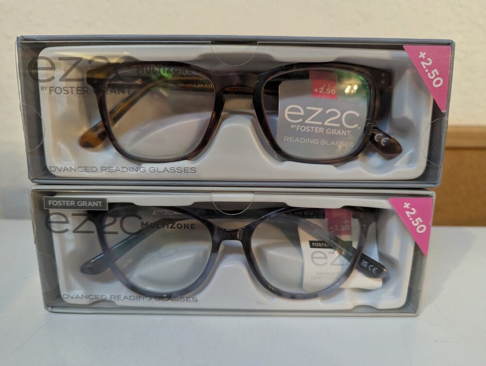 Foster Grant EZ2C Multizone Advanced Reading Glasses Camden MF & 606 BLU +2.50